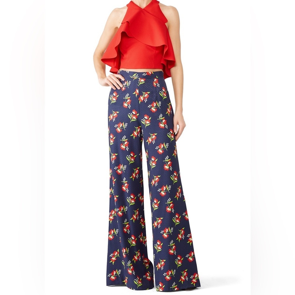 Jill Stewart Floral Wide Leg Pants Size Large